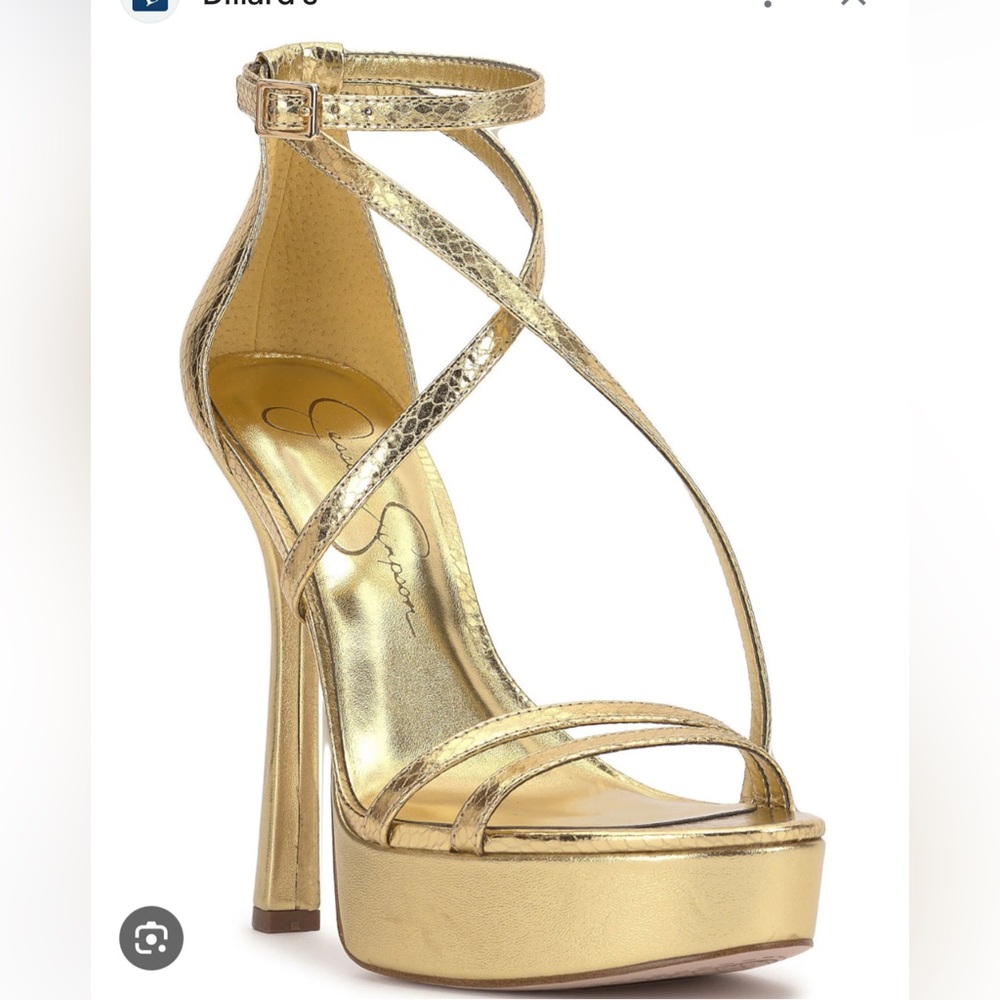 Jessica Simpson Gold Strappy Heels